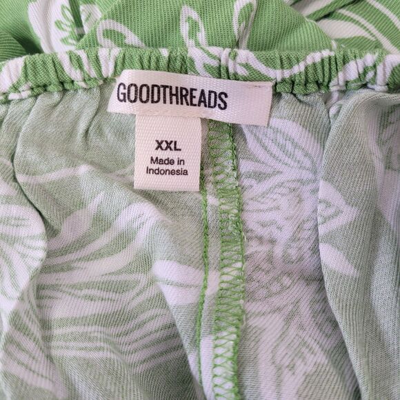 Goodthreads Women's Fluid Twill Wrap Midi Dress Green/White Floral Size XX-Large - Picture 10 of 14